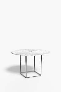 Concrete Black Marble White Marble Keel Coffee Table - Oak Round Incl.
