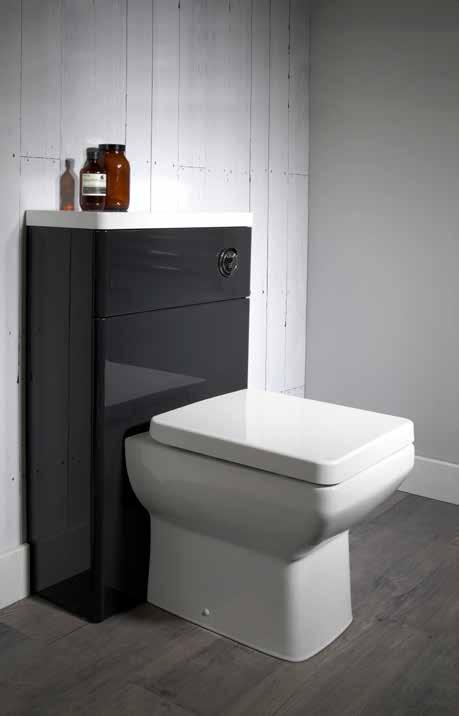FEATURES s Available in gloss white or graphite the Q60 basin units feature profiled side panelling.