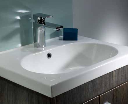 FEATURES Wash The distinctive oval ceramic basin with a raised lip at the back is both practical and stylish.