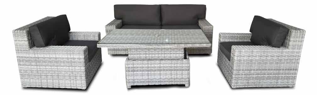 .. NEW HAMPSHIRE 4 PIECE SOFA SET WITH ADJUSTABLE HEIGHT TABLE 1 x Large 2 Seater Sofa with Full