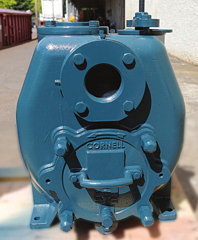 SELF-PRIMING PUMPS CORNELL INNOVATIVE FEATURES SOLIDS HANDLING IMPELLER Ductile iron two-blade impeller handles solids up to 3 in diameter.