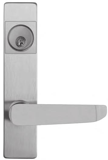 Outside Trim Designs BHMA Functions 01 - Exit only, no trim 02 - Entrance by trim when actuating bar is locked down 03 - Entrance by trim when latch bolt is released by key.