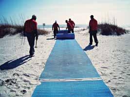 Pathmat Beach Access Matting Safety Rubber Mat Play area safety FREQUENCY OF USE SUGGESTED APPLICATIONS Occassional consecutive use Flexible surfacing for temporary or permanent access over soft sand