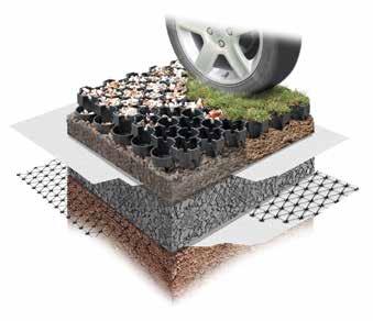 Bodpave 85 Porous Pavers System features: Natural grass or gravel surface options High load-bearing capacity up to 400t/m 2 when gravel filled 92% open surface structure - SuDS source-control