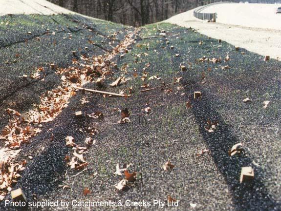 Erosion control mats (ECMs) have been developed for application to a wide range of flow conditions from low velocity sheet flow to high velocity channel flow.