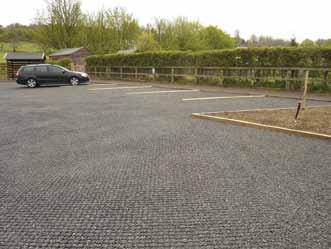 They are laid on a free-draining base and can be filled with either gravel for immediate frequent/intensive use, or with a seeded sand/soil to establish a grassed surface for occasional consecutive