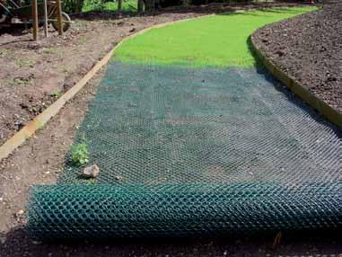 TURFPROTECTA Turf Reinforcement Mesh FREQUENCY OF USE SUGGESTED APPLICATIONS Infrequent vehicular use Permanent grassed paths, pedestrian areas, wheelchair access routes and infrequent-use car parks