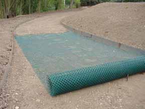 6 TURFPROTECTA lightweight polyethylene mesh is used to reinforce grassed areas intended for very occasional/infrequent light vehicular or pedestrian use, and which are prone to wear and smearing.