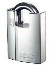 The ABLOY Padlock range 5 PL362 STEEL PADLOCK WITH RAISED SHOULDERS Grade 6 For applications where maximum security is required.