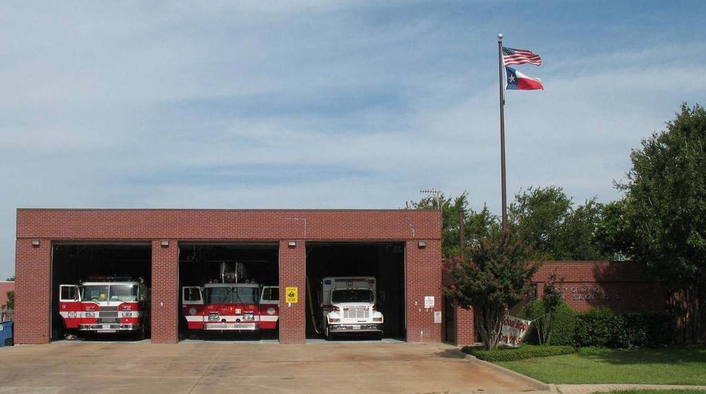 STATION 9, AT 8101 JETSTAR, WAS BUILT IN 1987. THIS STATION HAS THE ONLY IFD PLATFORM QUINT TRUCK, AN ENGINE, AND A RESERVE AMBULANCE.