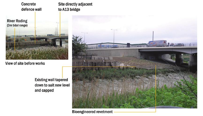 Case Study 3 : Barking Creek at A13 - Frogmore (completed May 2006) Grid Reference: TQ 444 830 The site Site adjacent to the A13 road bridge on the tidal River Roding.