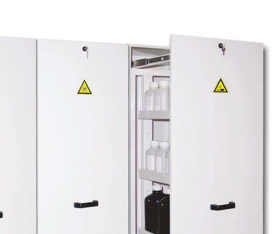 Research and Safety at work). Modular solution for the storage of your chemicals. Individual equipments of the different compartments following your needs.