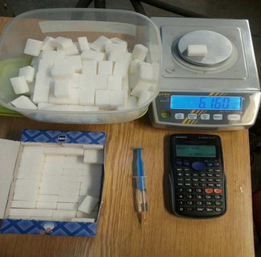 2.1 Measurement in laboratory dryer In order to start the experiments with sugar cubes drying on the laboratory dryer I considered twenty four sugar cubes for each measurement.
