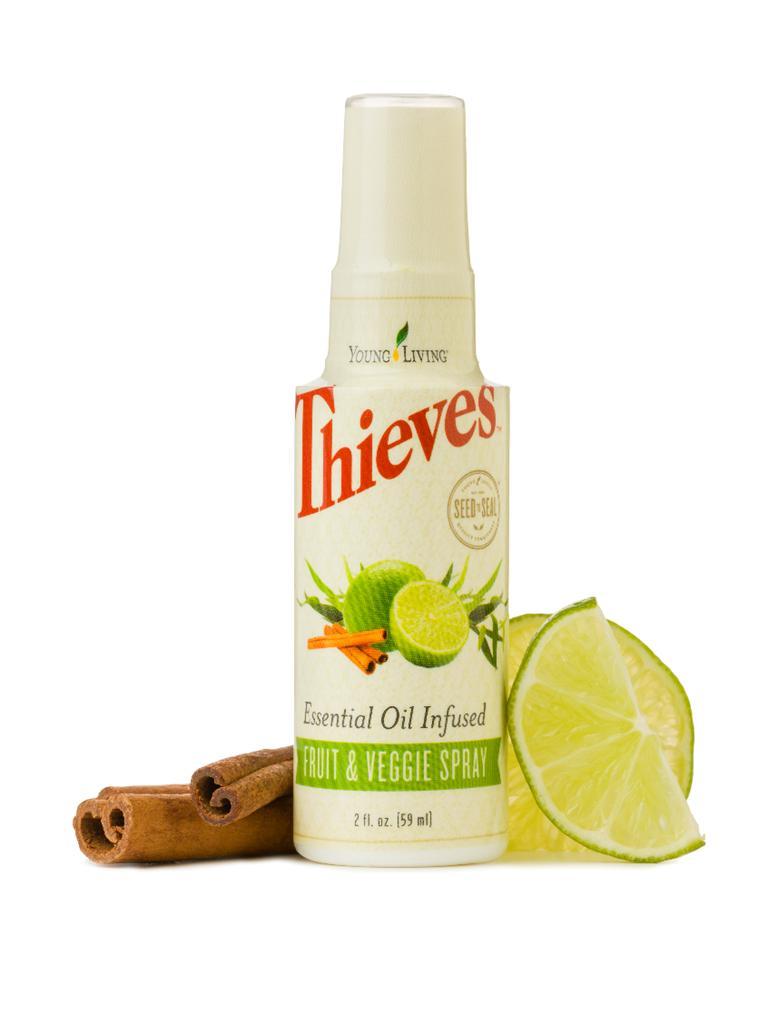 THIEVES FRUIT & VEGGIE SPRAY Small, convenient size makes it perfect to use on the go Ideal for quickly cleaning small quantities of produce at