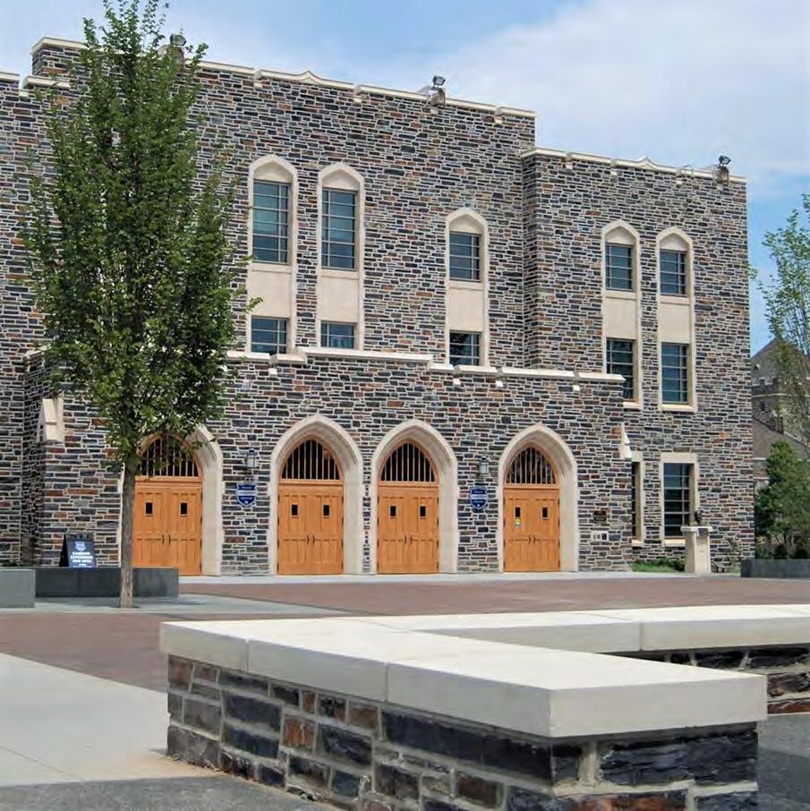 bright contrast against the darker colors of the Duke Stone used throughout the building.