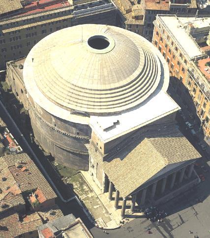 with a dome -The pantheon uses a pleasing combination of circles and squares -walls are 20