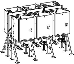R-137 : 1 boiler rack only SPECIFICATIONS Multiplex Racking System Part No A "/ mm Height " / mm B "/ mm IN LINE RACK 3" Header 2 Boiler In-line 90-151 70" / 1778 mm 76.25" / 1937 mm 35.
