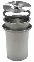 Stainless steel lid with ergonomic handle Stainless steel bucket Rubber ring supplied to seal lid Stainless steel collar to