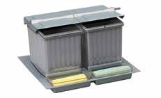 STAND IN DRAWER WASTE MANAGEMENT SYSTEMS RP921LS - 2 X 16 LITRES Automatic lid Includes 1 main tray, 2 small removable trays, 2 buckets with handles designed to fit the liner
