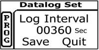 Clear Data: Press the SET button to clear the datalog. Press the MODE button to return to the Datalog Set Menu. Datalog Period: Set the time interval between datalog points.
