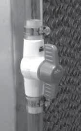 The media should be installed 15º with the steeper flute angle sloping down Media Orientation towards the entering air side. Verify that the stainless steel caps and distribution headers are in place.