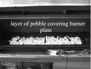 Place a single layer of pebble on top of the burner