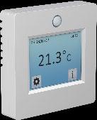 analogue thermostat), setting of max. and min. floor temperature, operating hour counter.