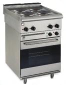 1 year labour - Ext 600 W 805 D 940 H 4 x 8kW burners - 139,000 total Btu/hr N or LP - Heavy duty thermostat 8kW oven with drop down