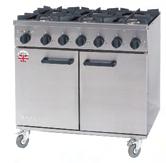 - N or LP 120-270 C temperature range - Ext 900 W 770 D 890 H High efficiency burners - Cast iron pan supports Flame