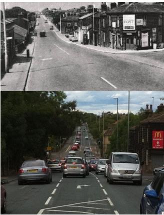The width of the A65 has reduced in size since 1912 and there