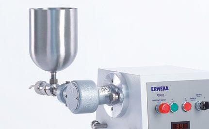 ERWEKA HO/HHO (Homogeniser) ERWEKA FDF (Filling- and Dosing Liquids) The homogeniser is used for homogenising The volume of the stainless steel hopper is 1,5 fluids, both oil-in-water or water-in-oil