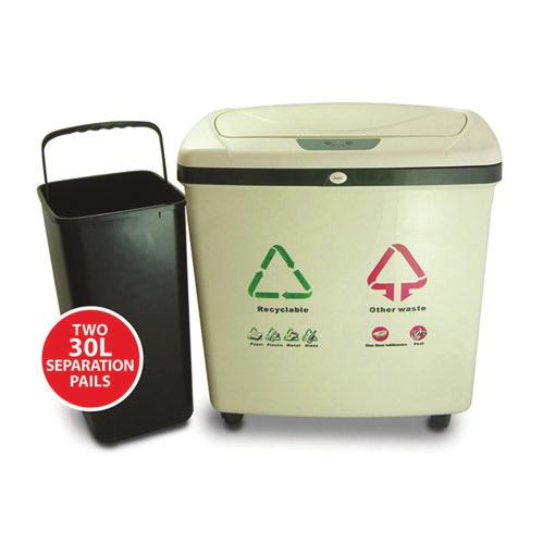 Large Commercial Size Stainless Steel Automatic Sensor Touchless Trash Can Makes sorting a large amount of