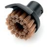 0 Round brush with dirt scraper Round brush with two rows of heat-resistant bristles and scraper for easy