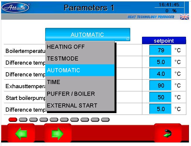 6.5.1 DESCRIPTION OF THE MAIN CONTROL MODES Pic. 10 The main control modes The way of the boiler operation can be changed in dependence on the operation mode in the following way (Pic.