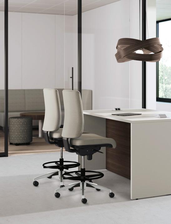 Multi-use solutions that maximize comfort can make a one-on-one interaction feel cozy instead of clinical, while still allowing enough room to add a few more people without overcrowding.