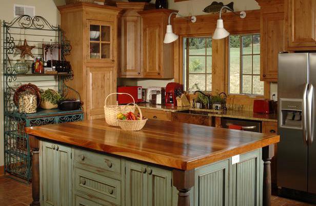 The furniture-like island and butcher block top, becomes this kitchens focal point. When gathering with friends and family the kitchen is always the perfect spot for entertaining.
