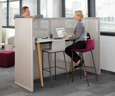 connected to the organisation. The swivel cube makes connecting with others easier and creates dynamic informal spaces.