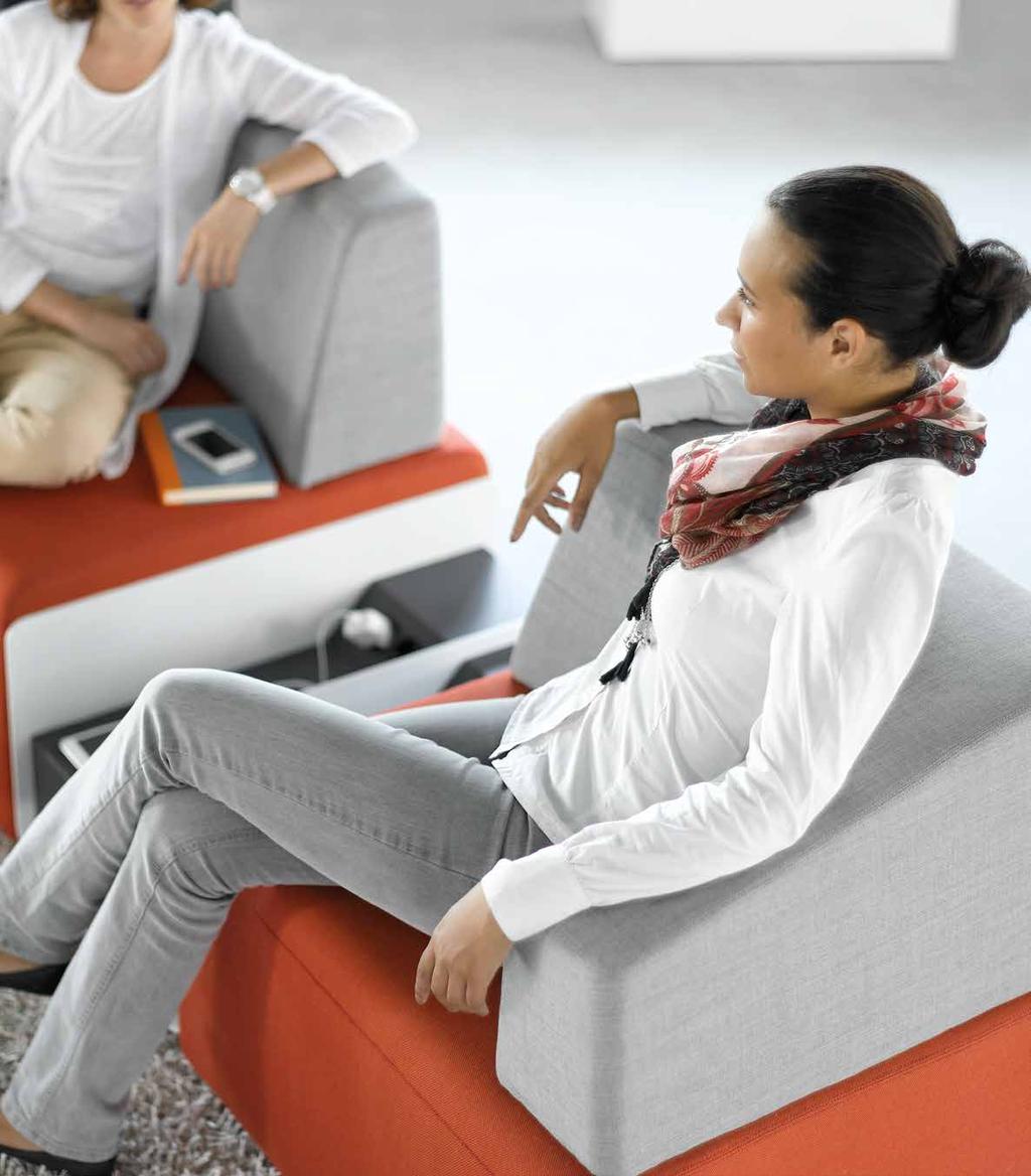Enhanced ergonomics, comfort and support B-Free lounge seating welcomes varied work