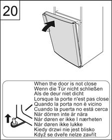 17. Lie down the appliance to the back. (min 600mm) CAUTION: Do not damage the outer condenser. 21.