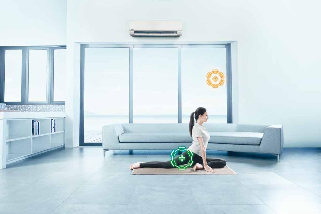 ECONAVI FEATURES ECONAVI AND INVERTER WORK HARD TO SAVE ENERGY With a Human Activity Sensor and Sunlight Sensor, ECONAVI and INVERTER can monitor human location, movement, absence and sunlight