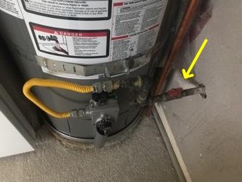2 Water Heater gas shutoff is located to the