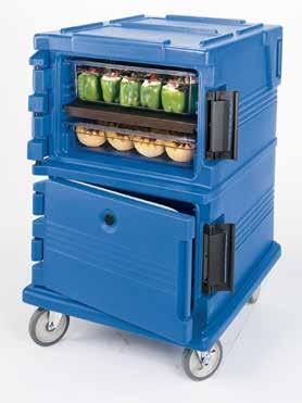 Keeps food fresh and safe for hours. Gasketless, fully removable door for easy cleaning.
