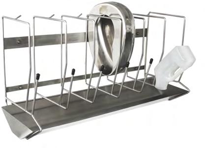 5 111 SPECIFICATION MODEL BBR: Franke model BBR Bedpan and Bottle Rack designed to hold plastic and stainless steel bedpans and bottles, manufactured from grade 304 (18/10) stainless steel 8mm
