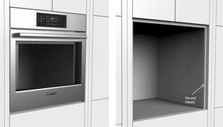 Installing these ovens in a French door configuration allows maximum accessibility to the cavities. Multiple chefs have enough space to work together.