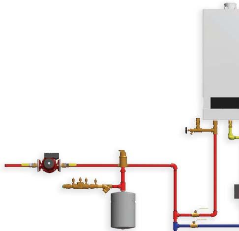 Because of the flow restriction through the boiler, it is recommended to install the P1