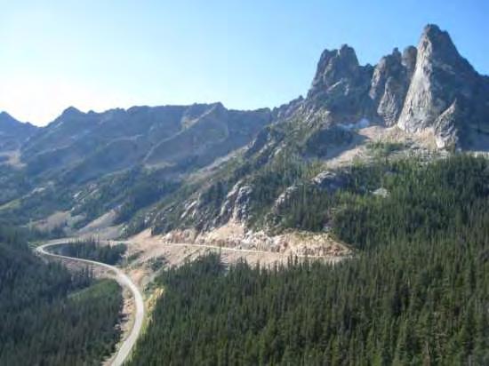 Okanogan-Wenatchee National Forest Washington pass is the highest elevation of