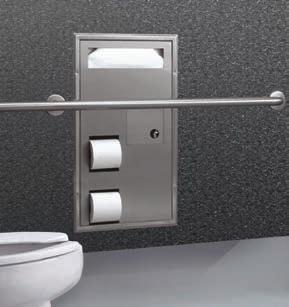Toilet Compartment Accessories Dimensions typical for all partition-mounted models with toilet-seatcover dispensers.