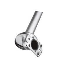 Concealed mounting flange ß" thick, Type 304 stainless steel plate, 2" W, 3 ß" H, with screw holes for concealed anchors. Cover is 22-gauge, Type 304 stainless steel with satin finish, 3 ¼" diameter.