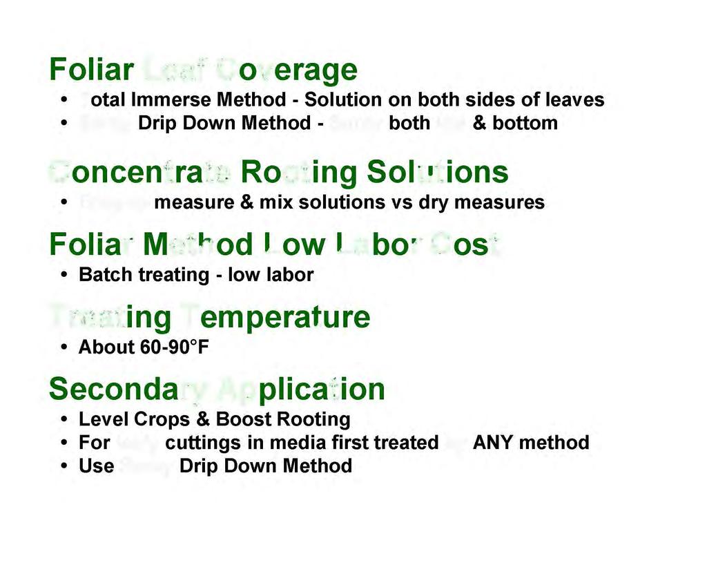 Foliar Leaf Coverage Total Immerse Method - Solution on both sides of