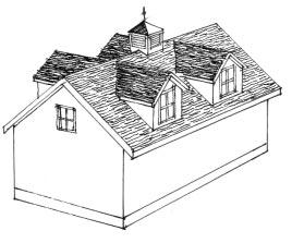 STRUCTURE Typical roof elements: Gable roof Cupola for roof venting Simple gable
